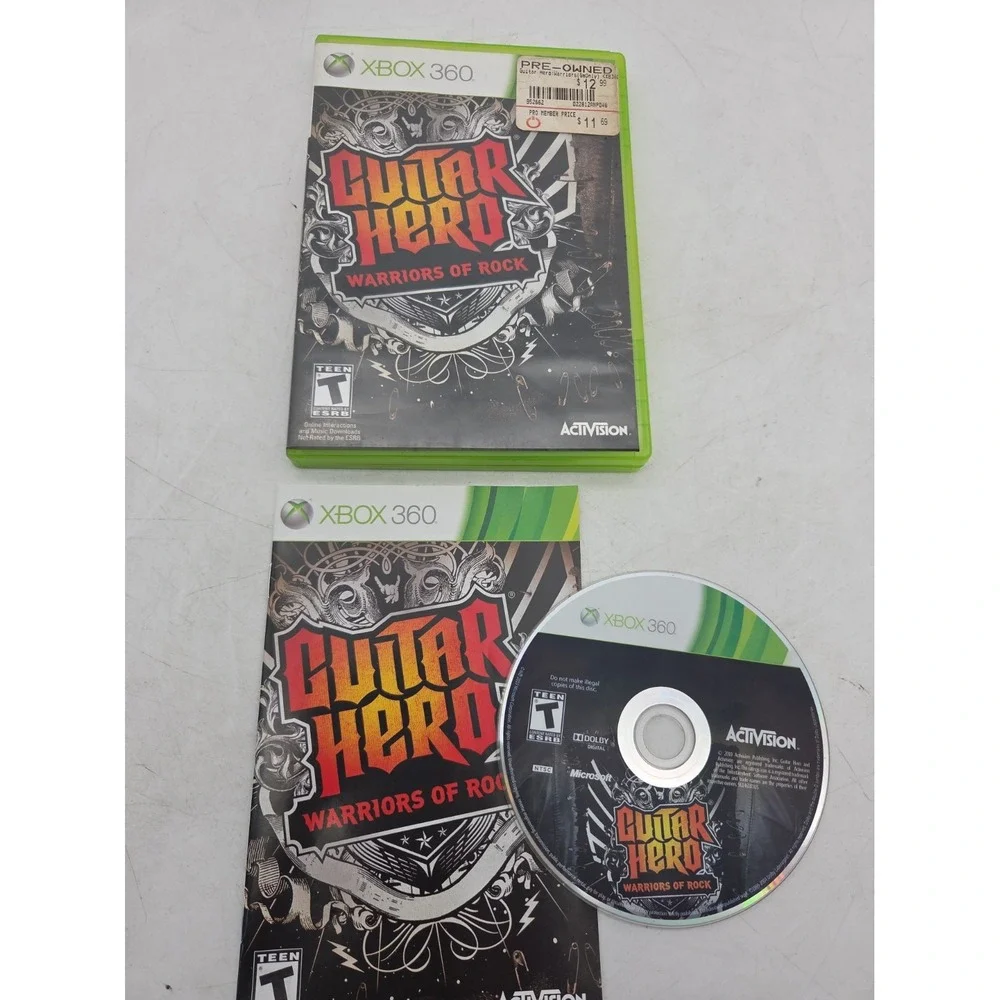 Guitar Hero: Warriors of Rock (Xbox 360, 2010) Complete CIB w/Manual Tested